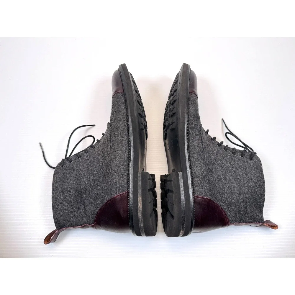 Taft Jack Boots Mens 43 US 10 EUC $349 Cap Toe Wool Leather Lace-up Comfort Gray